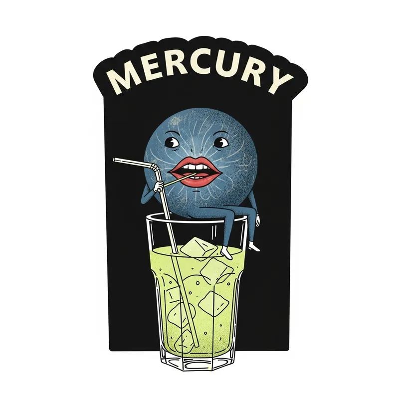 Mercury Sips Gatorade in Retro Cocktail Style