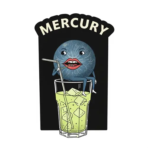 Mercury Sips Gatorade in Retro Cocktail Style