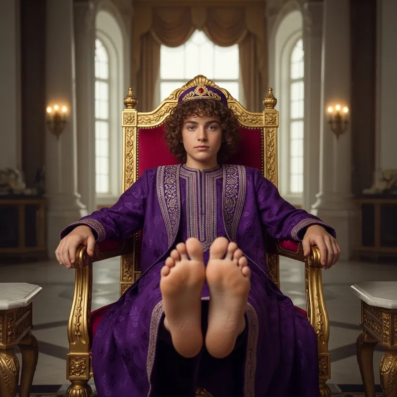 Young King in Luxurious Purple Arabian Attire | Royal Portrait in Palace Young King in Luxurious Purple Arabian Attire | Royal Portrait in Palace