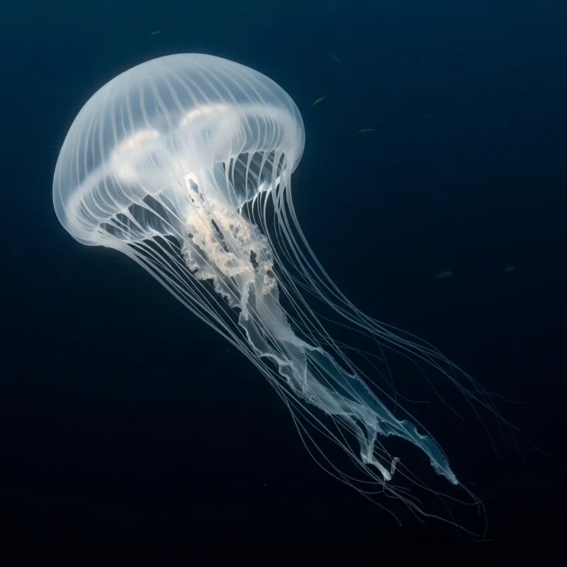Giant Phantom Jellyfish - Bioluminescent Marvel of the Ocean