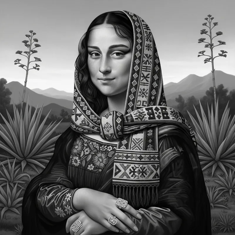 Mexican Style Mona Lisa Portrait