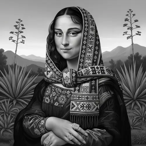 Mexican Culture-Inspired Mona Lisa Portrait