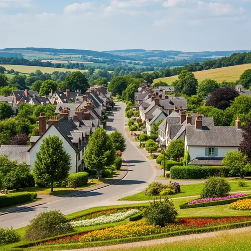 Tranquil Village Coloring Page for Adults