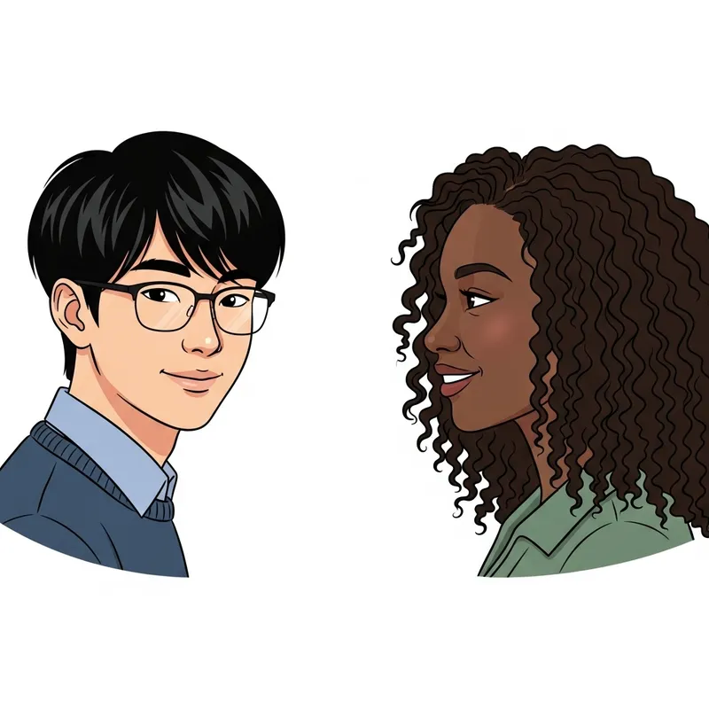 Interracial Couple Profile Portraits: Asian Man & African Woman