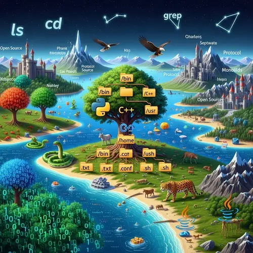 Virtual World Inspired by Linux: Binary Jungles, Data Beaches, Protocol Mountains