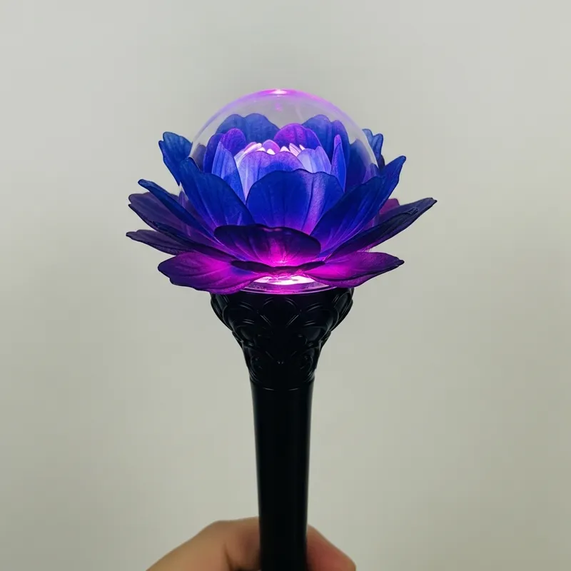 Enchanting Blue, Black & Purple Lightstick with Flower Design