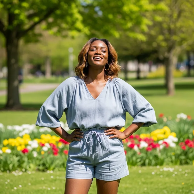 Stunning Black Woman Embracing Summer Vibes