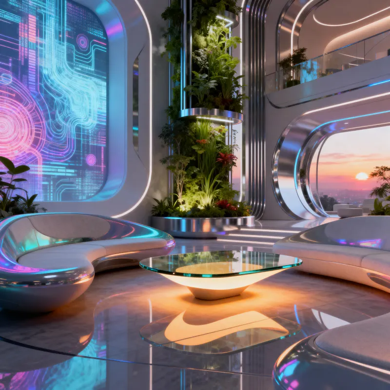 Futuristic AI-Designed Living Room Inspiration Futuristic AI-Designed Living Room Inspiration
