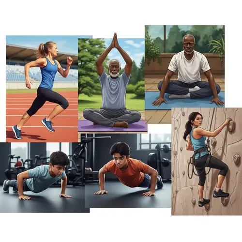 Diverse Group Engaging in Physical Activities for Vitality