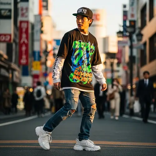 Urban Street Style: Trendy East Asian Male Fashion