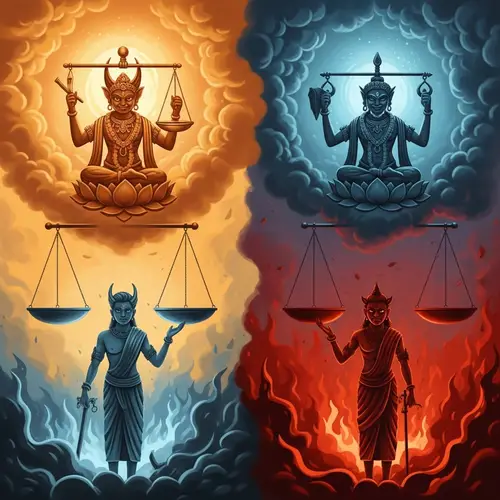 Cosmic Balance of Karma and Judgment by Supreme Deity