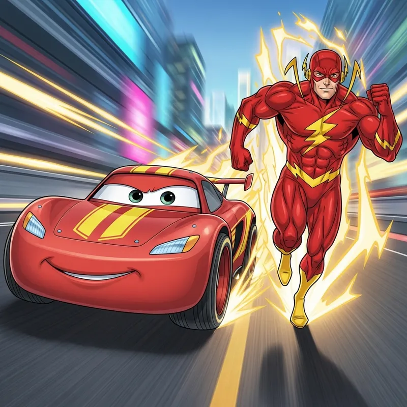 Flash vs Lightning McQueen - Epic Race Showdown