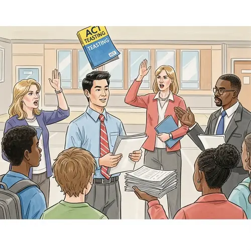 Diverse Student-Parent-School Counselor Interaction Illustration