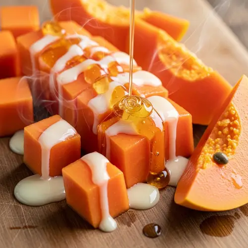 Juicy Papaya with Honey and Condensed Milk