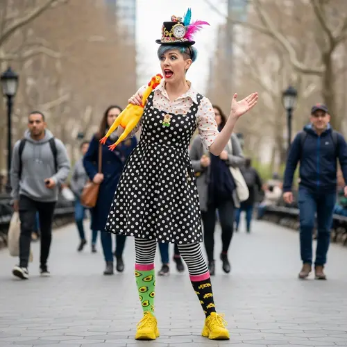 Quirky Woman Behavior - Unconventional Display