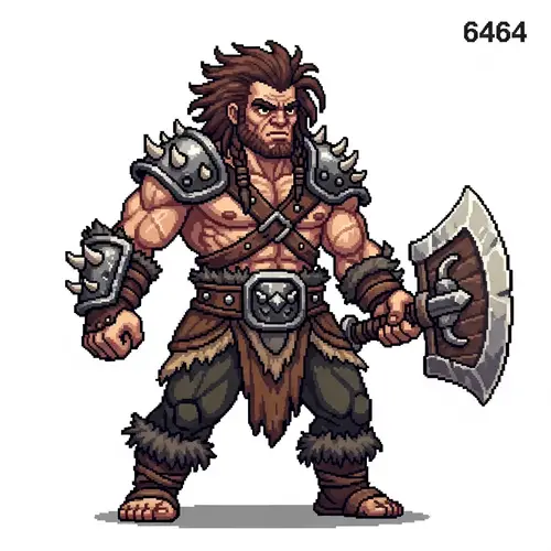 Retro Barbarian Warrior Pixel Art | RPG Character Design