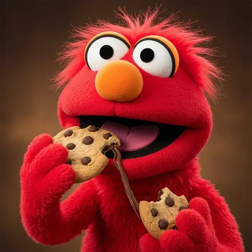 elmo eating cookies