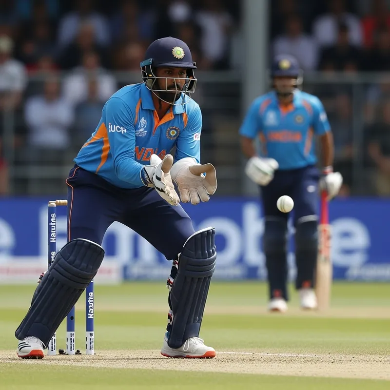 Captivating Scene: South Asian Wicket-keeper Taking Wicket