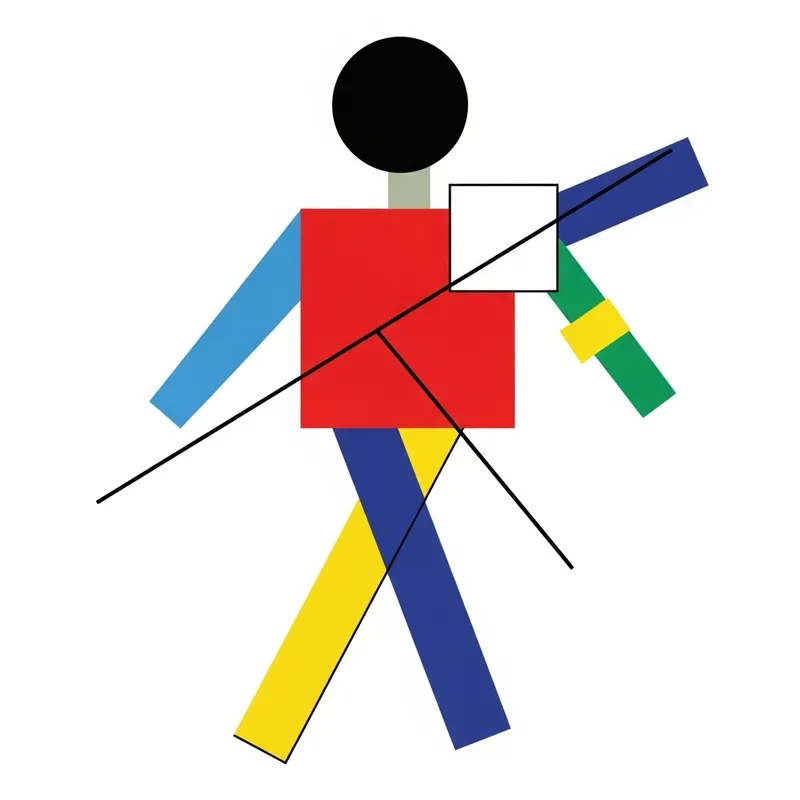 Bold Suprematist Human Figure Artwork
