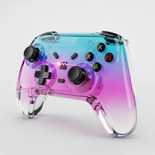 Minimalist Glass Gamepad with Laser Glow | Industrial Design