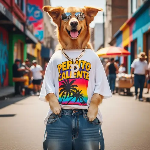 Reggaeton Style Dog in Fun Outfit