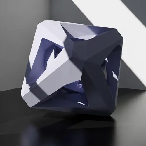 Intricate Geometric Model in 3D: Sharp Angles, Smooth Curves