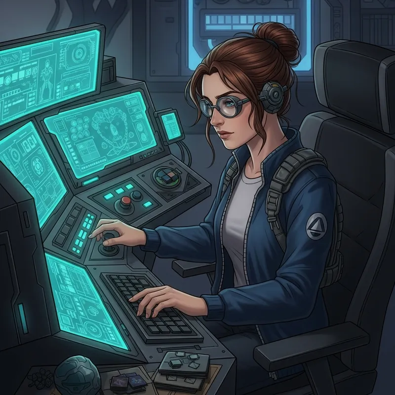 Futuristic Young Brunette: Secret Agent in 2025