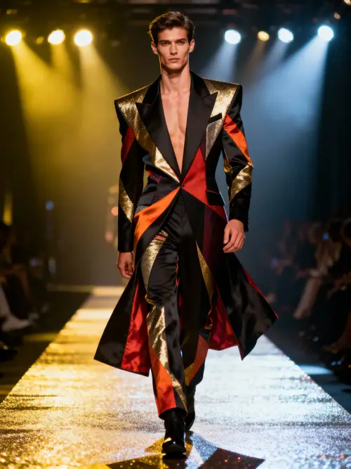 Stunning Model on Runway | High-Fashion Show