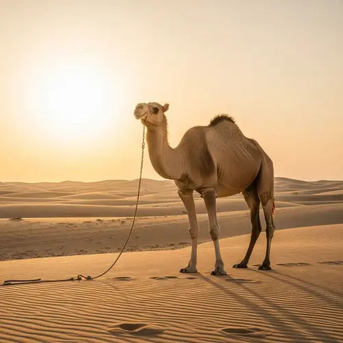 Majestic Camel in Vast Desert | Long-Distance Traveler
