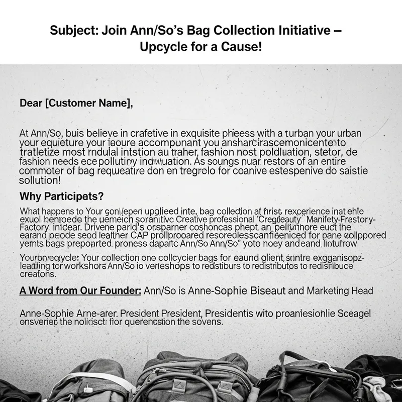 Ann/So Eco-Responsible Bag Collection for Urban Demographic