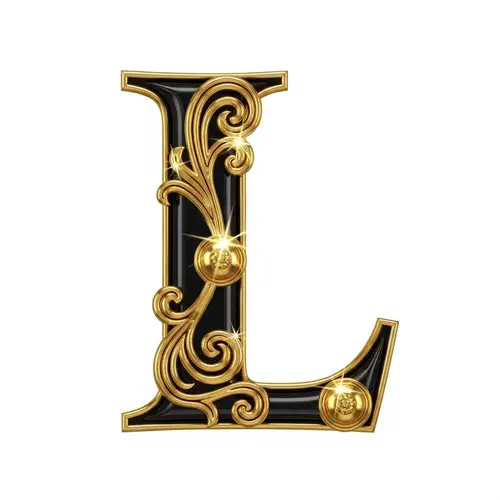 Luxury Golden 'L' Artwork | Elegant Decorative Design