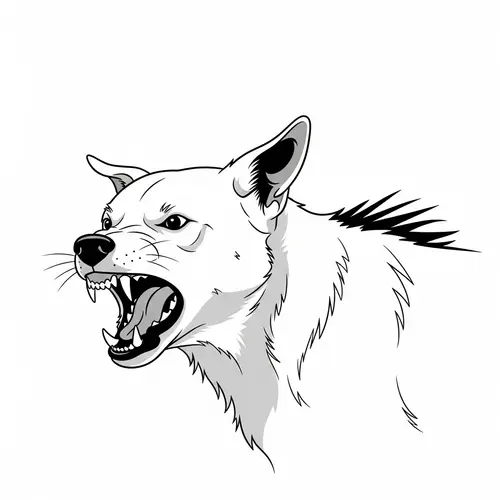 Minimalist Dog Aggression Illustration