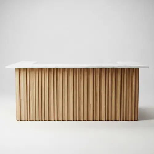 Bar Counter with White Stone Countertop