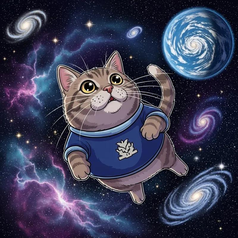 Cartoon Cat in Space: A Cosmic Adventure Cartoon Cat in Space: A Cosmic Adventure