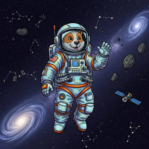 Cartoon Animal Astronaut in Space Adventure