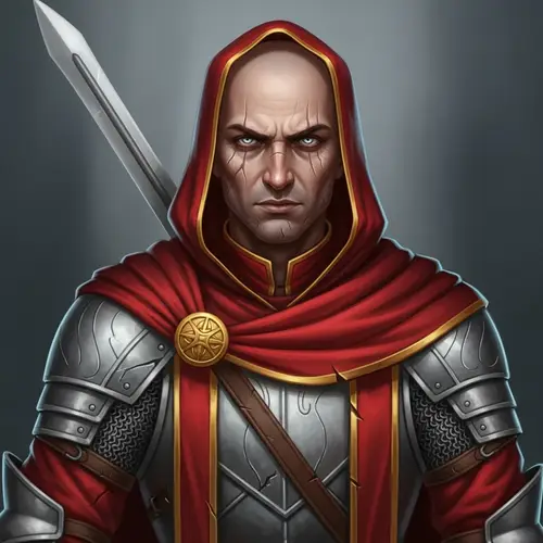 Fantasy Game Male Cleric in Rich Red Robe | Dungeons & Dragons Style