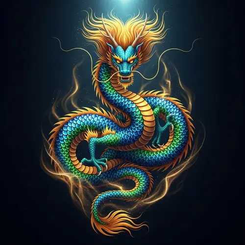 Elegant Chinese Dragon on Dark Background
