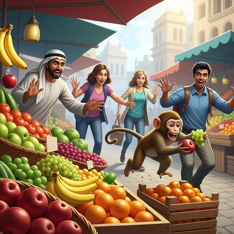 Cheeky Monkey Stealing Food | Fun Market Chase Scene