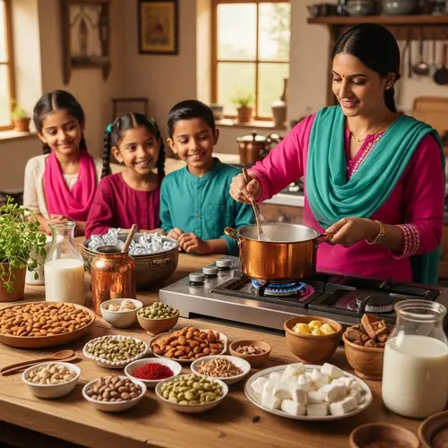 Colorful Traditional Indian Kitchen with Aromatic Ingredients