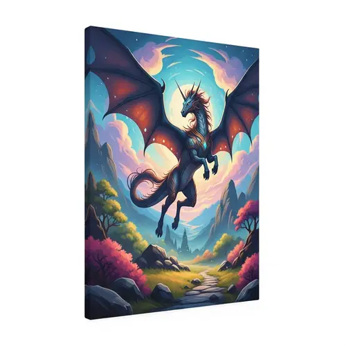 Majestic Dragon in Vibrant Fantasy Landscape