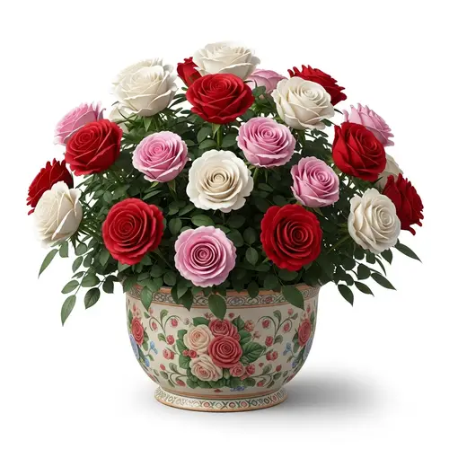 Exquisite Rose Flowers in Ceramic Pot | Beautiful Images