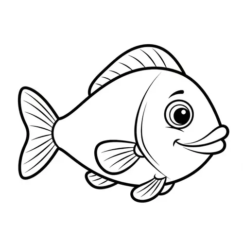 Simple & Playful Cartoon Fish Design for Kids