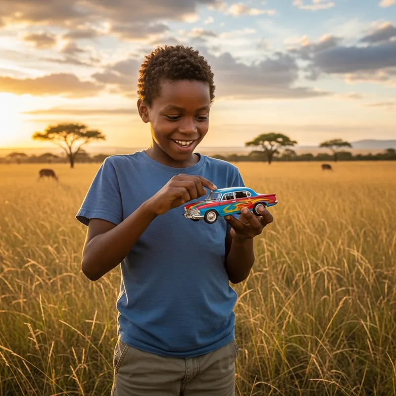 African Child with Toy Vehicle