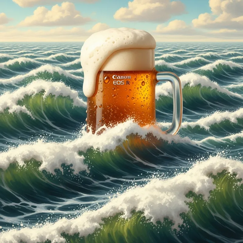 Renaissance-inspired Beer Ocean Painting | Colorful & Detailed Masterpiece