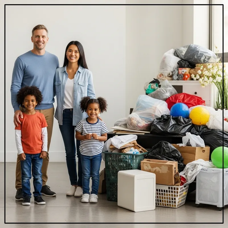 Happy Family Junk Removal Service | Clean & Spacious Transformation