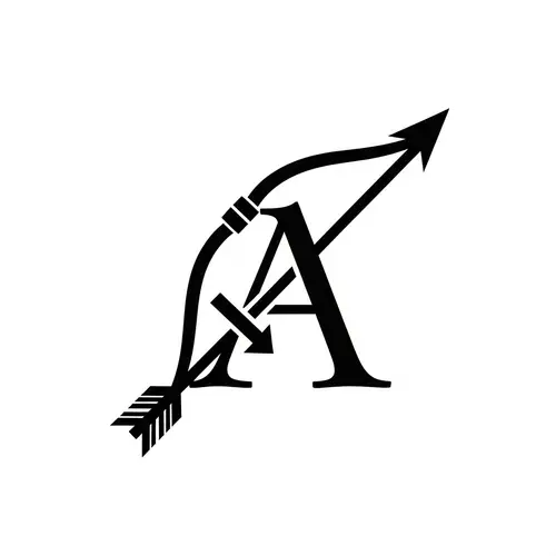 Sagittarius Bow and Arrow with Integrated 'A'