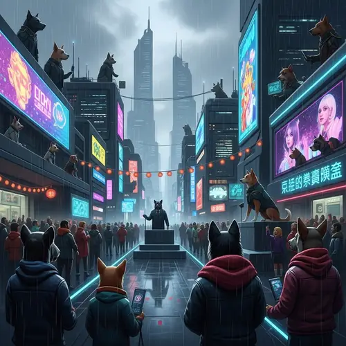 Futuristic City Where Dogs Rule | Digital Painting