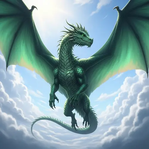Majestic Dragon in Flight: Ethereal Beauty Among Clouds