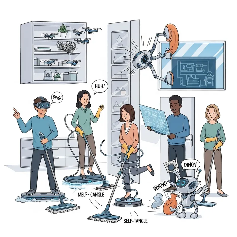 Futuristic Cleaning: A Fun Cartoon Exploration