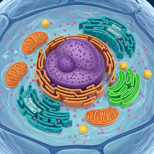 Detailed Illustration of Eukaryotic Cell Components